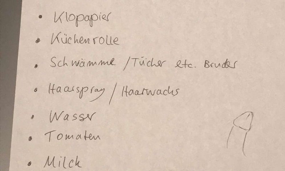 Bibi EInkaufsliste Penis