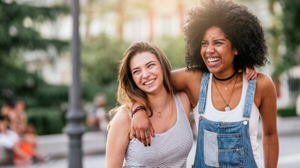 beautiful women having fun in the street picture id828433166