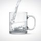 pouring water in blank transparent glass mug mock up isolated picture id690806946