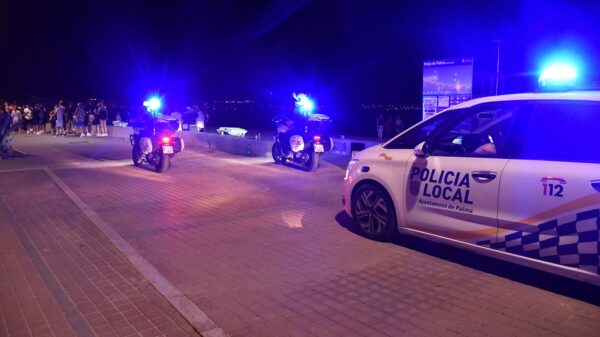 Polizei an der Playa de Palma auf Mallorca