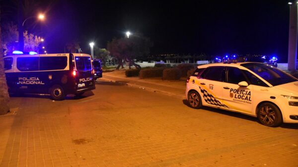 Polizei an der Playa de Palma auf Mallorca