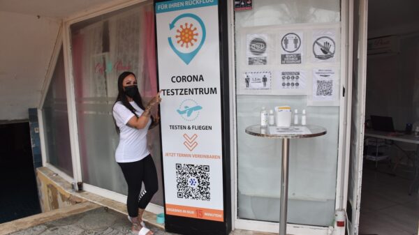 Corona-Testzentrum an der Playa de Palma
