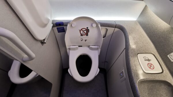 Toilette im Flugzeug
