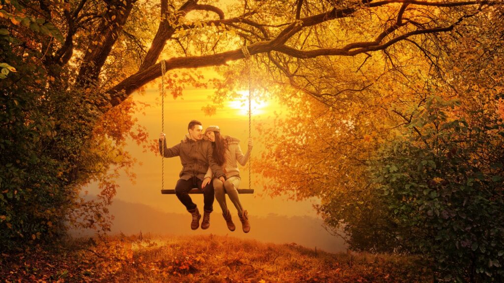 Paar im Herbst